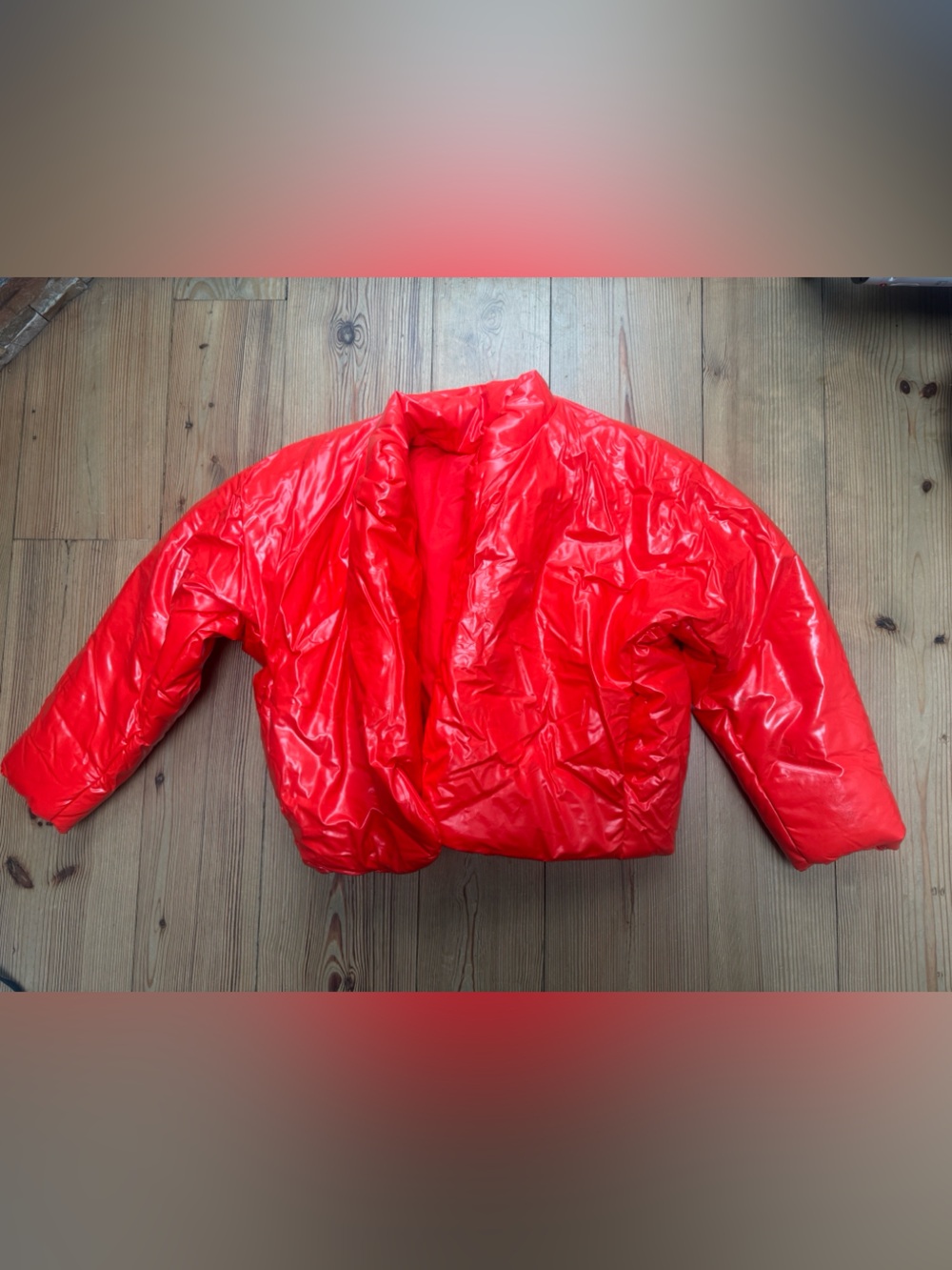 Yeezy Gap Red Puffer Jacket Oversized Unisex Coat